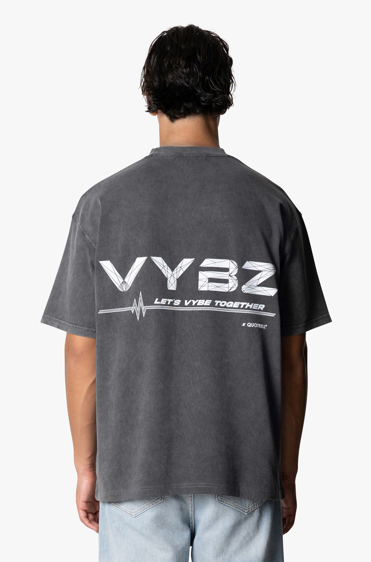 SS24' Limited Edition, Acid Wash Grey Tee + VYBZ Hand Fan
