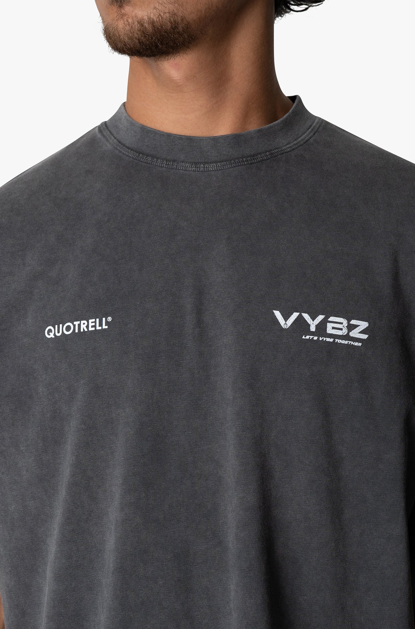 SS24' Limited Edition, Acid Wash Grey Tee + VYBZ Hand Fan